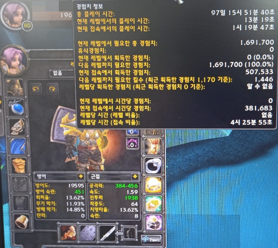 캐릭터 육성 기록 04 — 캐릭터 이름 모자이크 처리